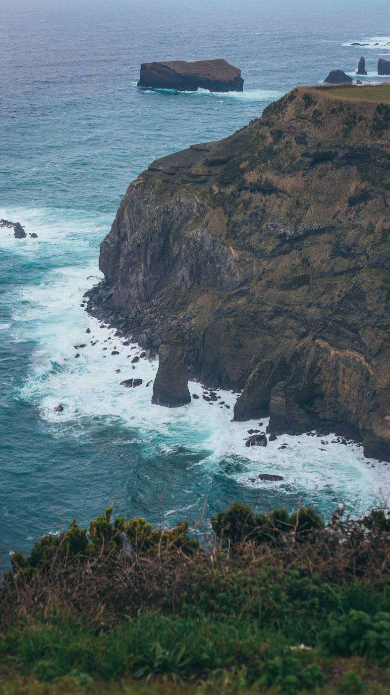 Azores volcanic cliffs and Atlantic coast